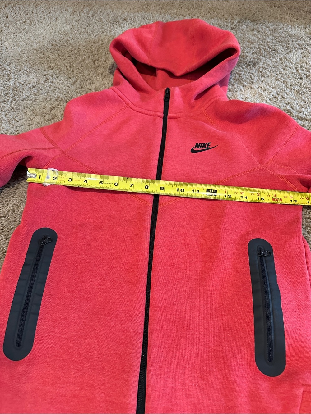 Nike Tech Kids Bright Red Hooded Zip Jacket & Joggers Set - Picture 11 of 16